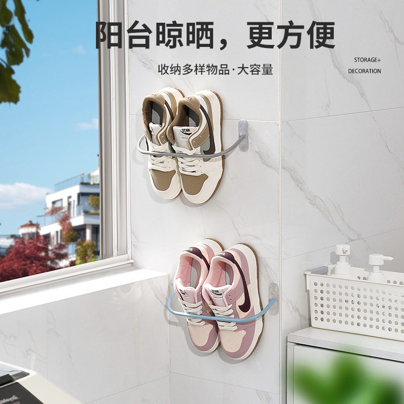 Bathroom Slipper rack punch-free wall-mounted toilet toilet wall drain shoe rack storage rack