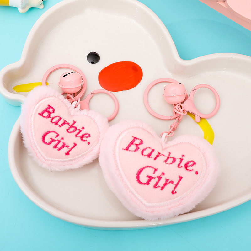 Stuffed Heart Keychain Pendant, Girly Heart Bag Pendant, Plush Toy Heart-Shaped Doll Decorative Accessories