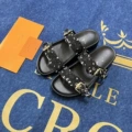 Double button denim black