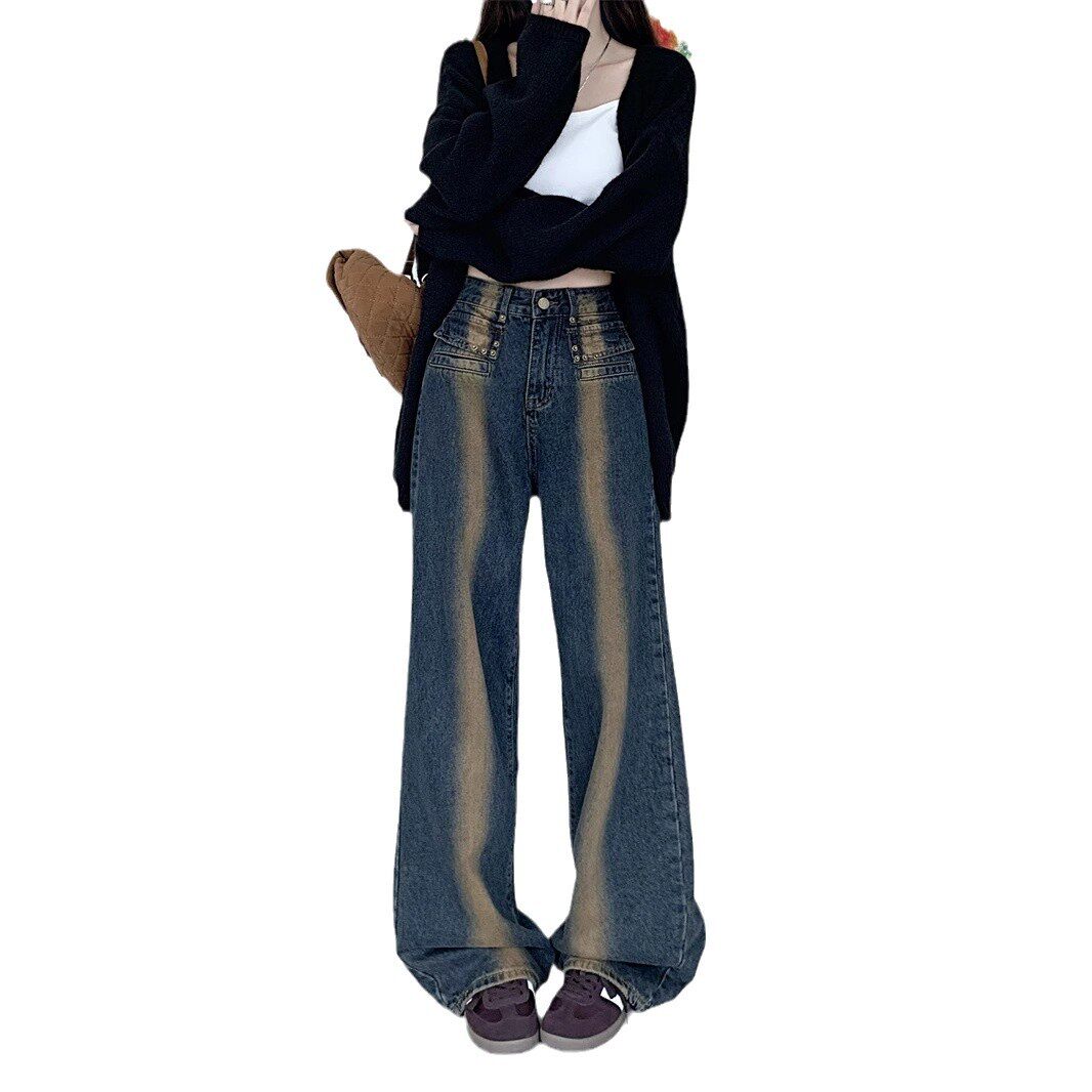 High Waisted Wide Leg Jeans for Women Vintage Style Loose Fit Autumn Winter Fashion Wholesale Available