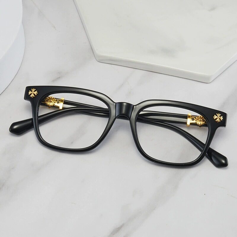 European and American New Style Crow Heart Glasses Frame for Men and Women, Anti-Blue Light Flat Glasses, Fashionable Optical Plain Slimming Look Glasses 2273