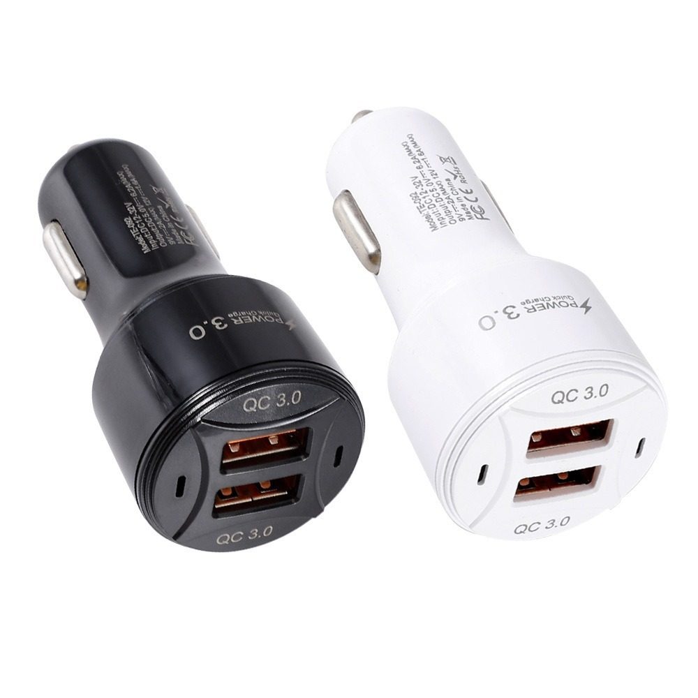 Cross-border e-commerce car charger fast charging head double QC3.0 car charger 36W fast charging car cigarette charger explosions