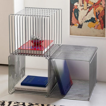 Metal Edge Line Storage Rack Bedside Table Storage Bookshelf Floor-Standing Wall-Mounted Sofa Side Cabinet Small Table Small Coffee Table