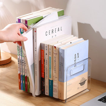 Muji Style Desktop Transparent Bookend Satchel Large-Capacity Student Dormitory Book Storage Rack Book Organization