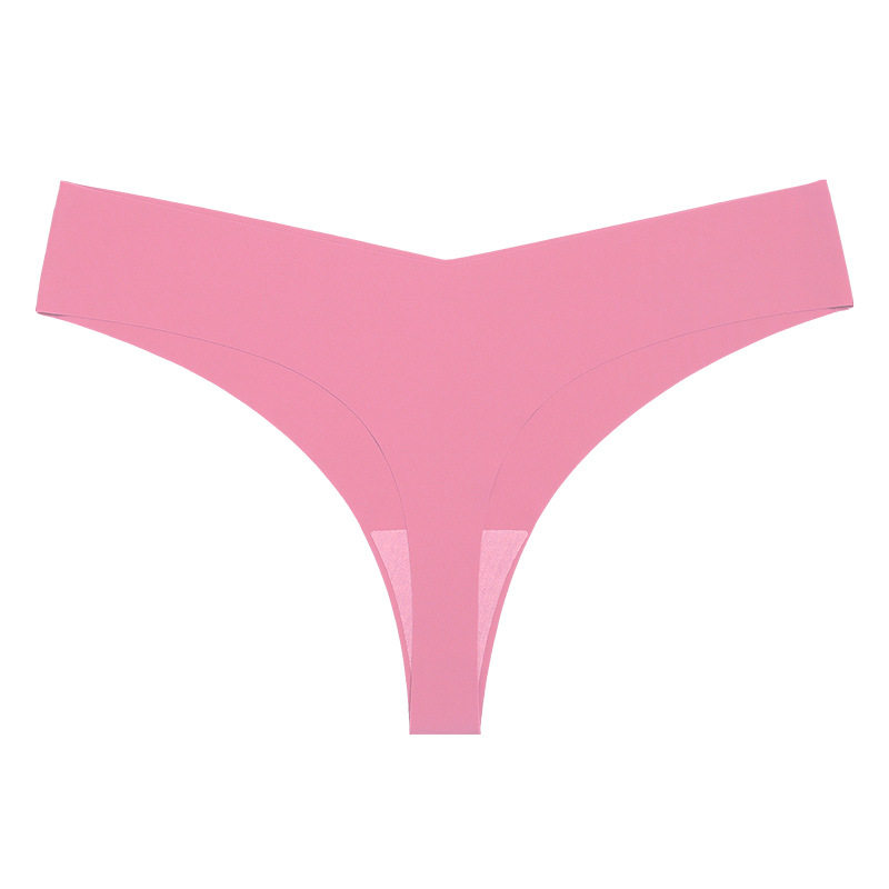 欧美低腰冰丝裸感无痕纯棉裆透气大码T型内裤 女士性感一片式内裤