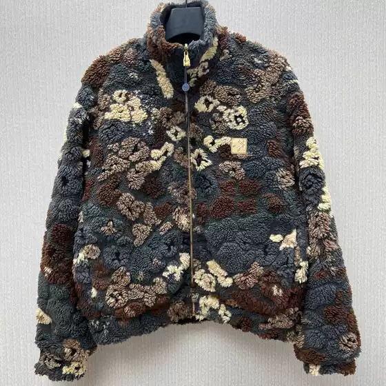 Cross-Border High-Version Lv Jia Autumn/Winter Faux Shearling Suede Double-Faced Long Sleeve Belted Stand-Collar Zip Jacket