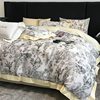 2024 Four-Piece Set of Light Luxury 100-Count Long-Staple Cotton Pure Cotton Bed Sheet, Duvet Cover, and Fitted Sheet with Digital Printing