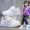 Leather Children's White Sneakers for Girls, 2024 Winter Children's Shoes, Boys' White Non-Slip Wear-Resistant Sports Shoes