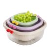 Double-Layer Draining Basket, Large Thickened Food-Grade Square Kitchen Sink Vegetable Basket, Living Room Fruit Tray