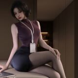 Сексуальное нижнее белье в обтяжку, pure desire, секретарша, юбка в обтяжку, униформа стюардессы, ночной клуб passion, костюм, который нельзя брать с собой, система воздержания qqny