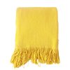 C12 Large Solid Color Knitted Blanket with Extended Tassels for Guesthouse Beds, Summer Air Conditioning Blanket, Fleece Blanket
