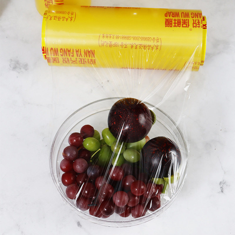 Fruit and vegetable large roll plastic pvc cling film supermarket hotel transparent packaging food cling film commercial
