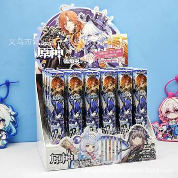 Genshin Impact Iron Ii Peripheral Blind Box Pen High-Value Cartoon Animation Student Signature Press Neutral Water Pen Wholesale