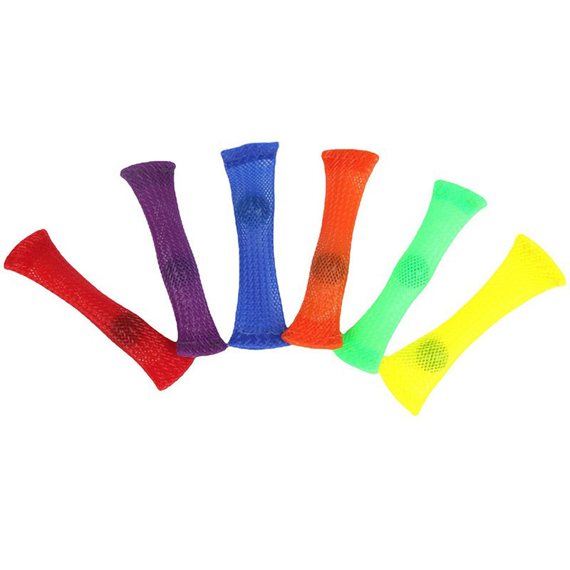 跨境多色拉扯网珠挤压发泄玩具 fidget toy减压编织网管弹珠玩具