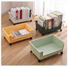 Student Classroom Book Box with Pulley Movable Book Storage Box High School Book Arrangement Dormitory Artifact with Wheels