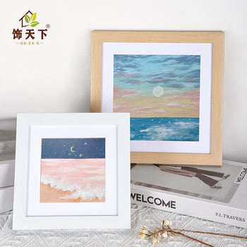 Oil Pastel Photo Frame Square Imitation Solid Wood Photo Frame Mirror Frame Table Creative DIY Factory Direct Sales Environmentally Friendly