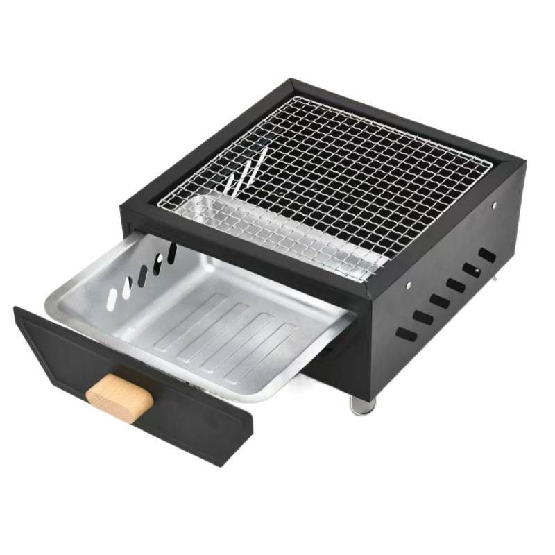 Home Camping Courtyard Barbecue Grill Outdoor Portable Charcoal Grill Square Stove for Tea Brewing Camping Fire Pit
