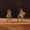Brass Genghis Khan General Figurine, Brass Small Figurine, Crafts, Vintage Decoration, Small Copper Ornament