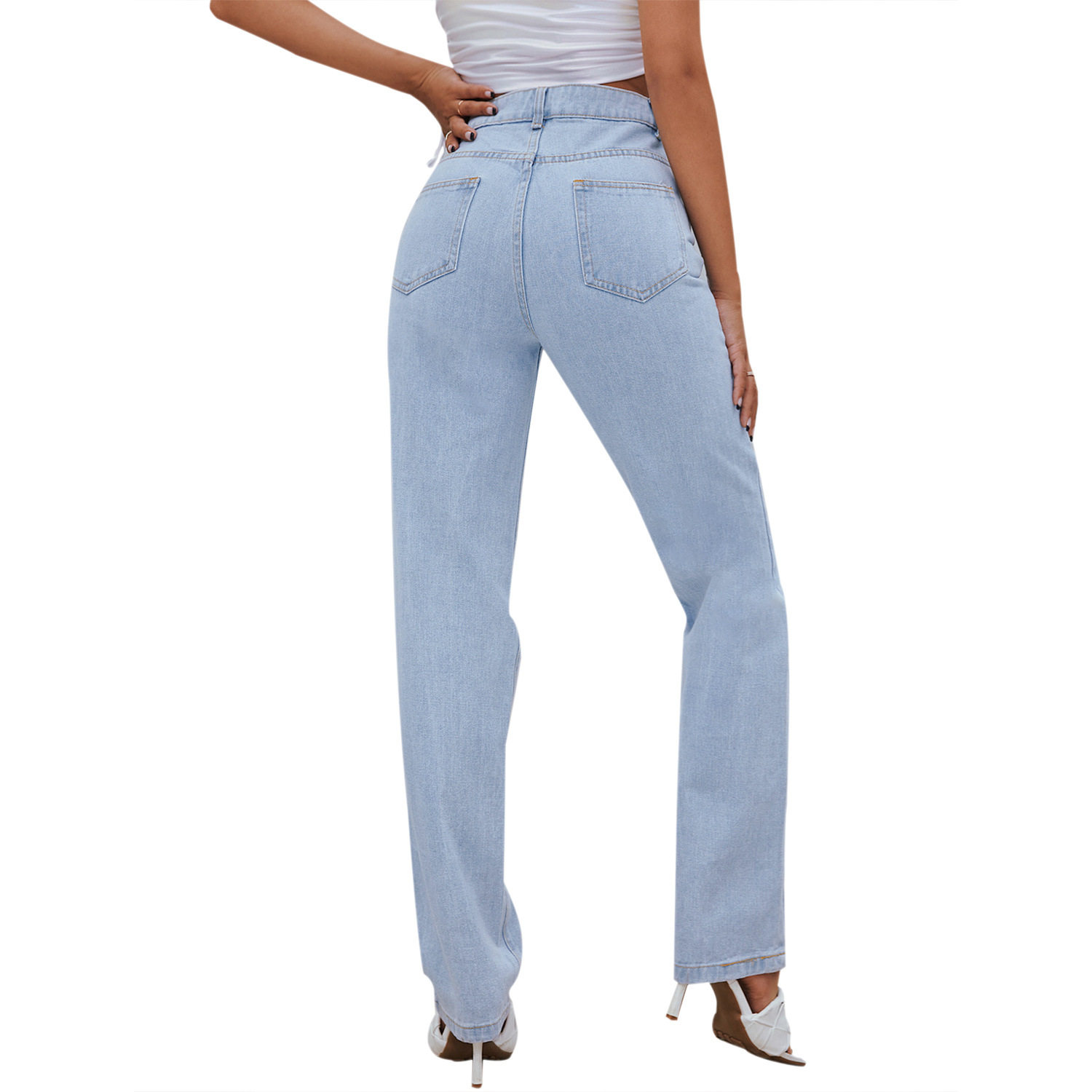 High Waisted Harem Jeans Distressed Design Loose Fit Trendy Style Casual Wear for Women Wholesale Available