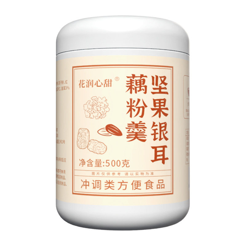 Nut and Tremella Lotus Root Powder Soup Breakfast Nutritional Meal Replacement Lotus Root Powder Soup One Piece Wholesale 500g Canned Pure Lotus Root Powder