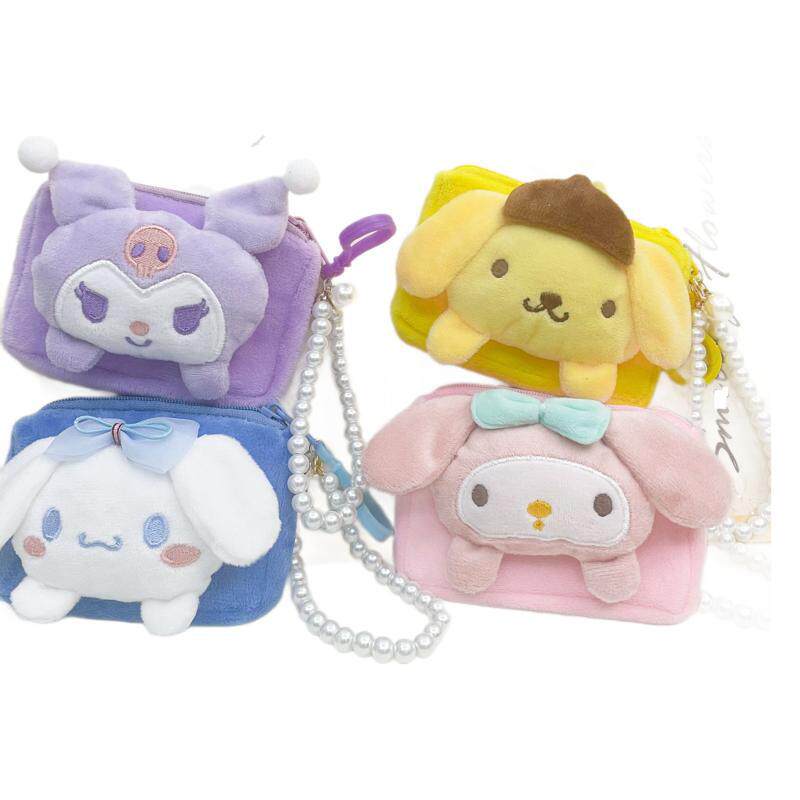 Japanese and Korean Cartoon Cute Doll Square Small Wallet Couple Coin Earphone Storage Bag Small Gift Wholesale