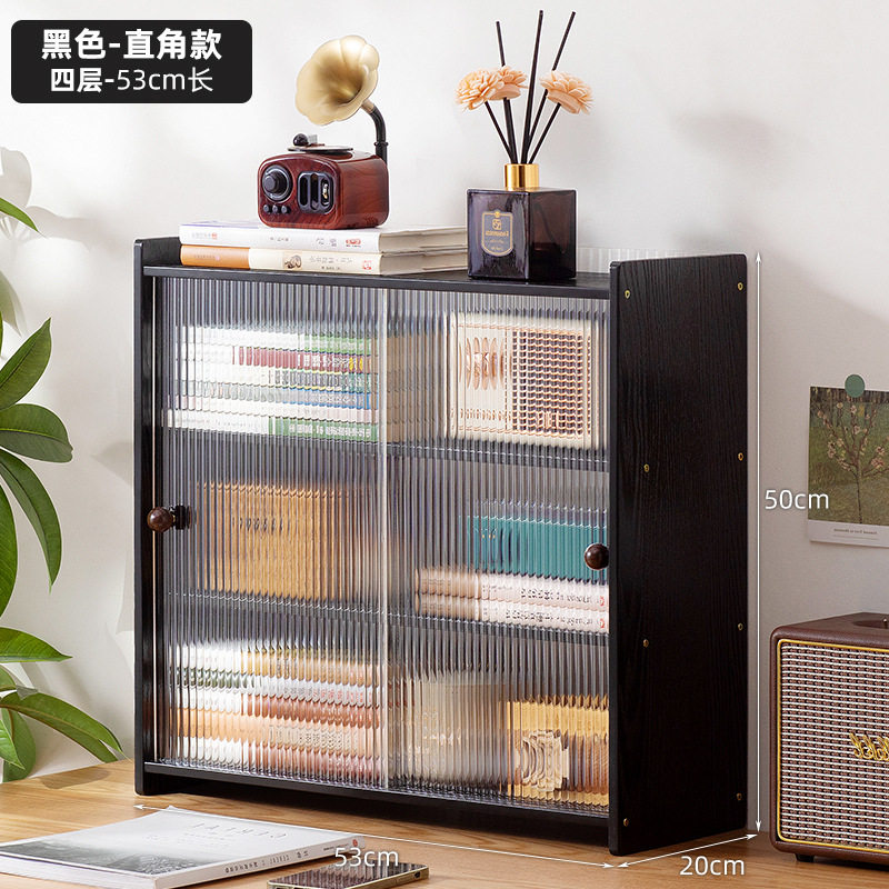 书柜置物架客厅带柜门储物柜一体格子柜展示柜落地多层组合柜书架