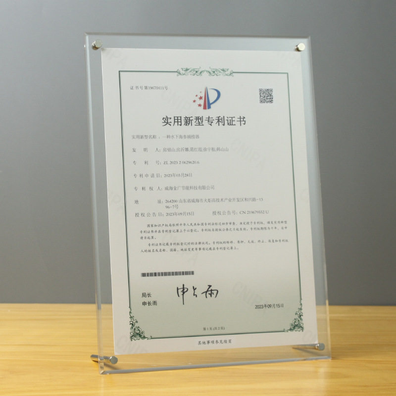 Transparent Acrylic A4 Certificate Frame a3 Business License Copy Frame 8K Picture Frame Pendant Wall Display Frame