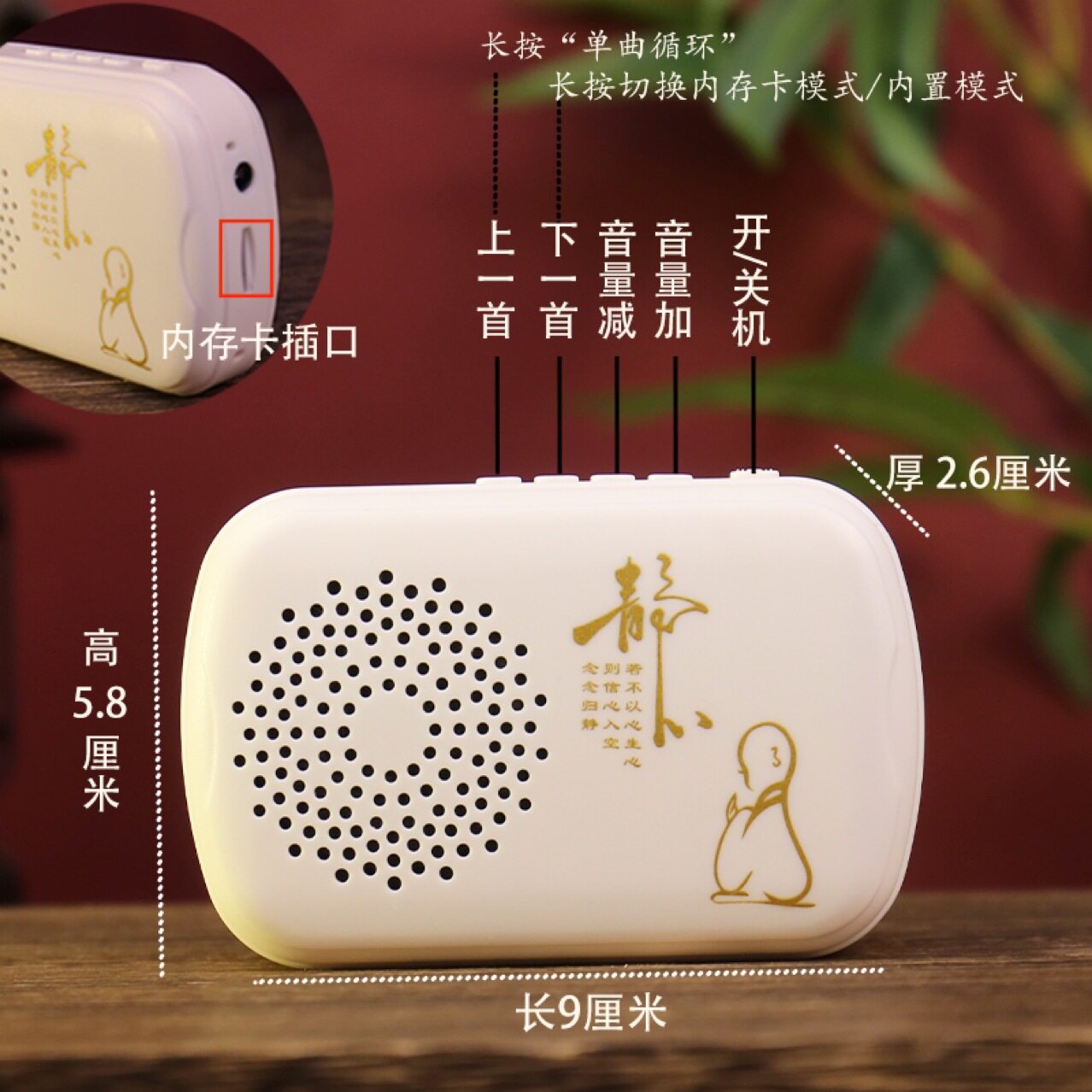 Card speaker elaborate player battery plug-in dual-use portable practice player for the elderly home small stereo