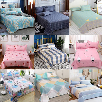 [Bed sheet + pillowcase] three-piece set skin-friendly sanding bed sheet pillowcase single double kit four seasons available