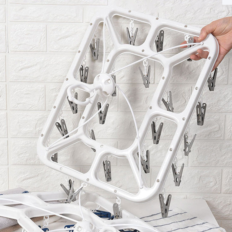 Camellia drying rack 24 clip large children's drying rack Camellia outdoor drying rack windbreaker socks rack 0710