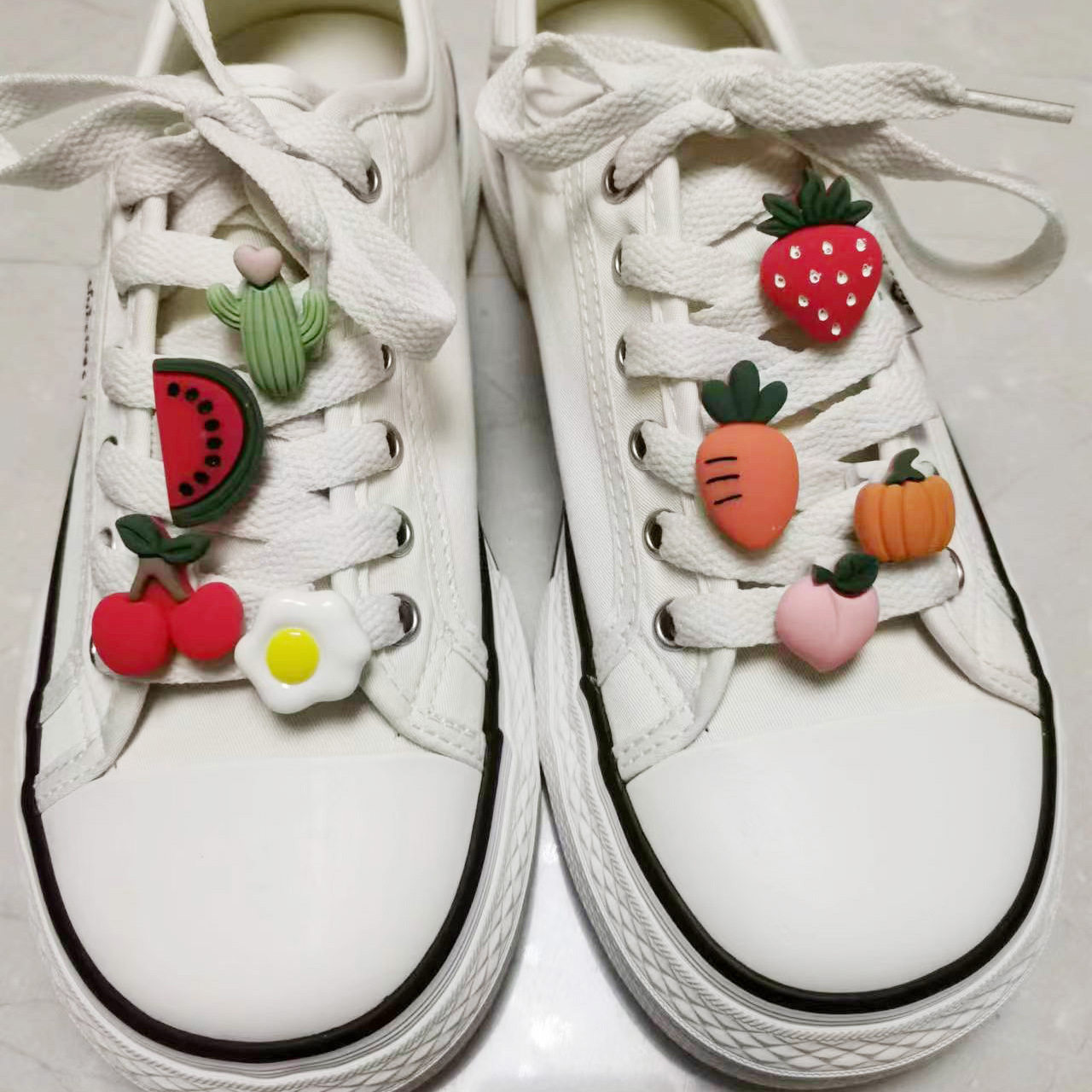 Strawberry carrot Cherry shoelace buckle upper decorative buckle diy accessories detachable children's canvas shoelace buckle