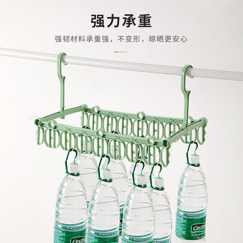 Multi-Functional Household Outdoor Clothes Drying Rack with Multiple Clips for Underwear, Anti-Slip and Anti-Blowing, Multi-Purpose for Balcony