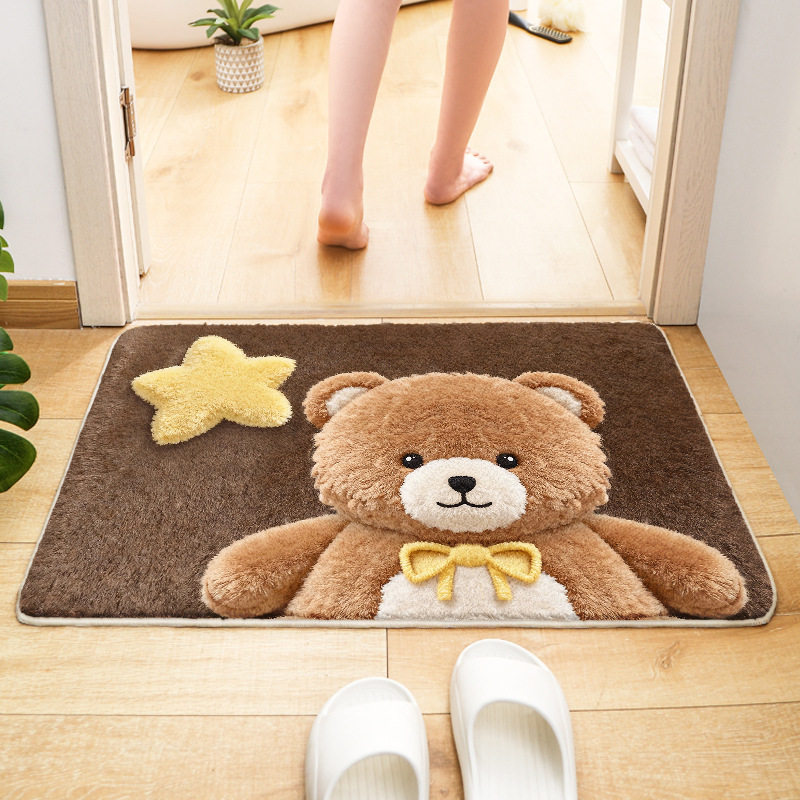 Bathroom Floor Mats Absorb Water Imitation Cashmere Carpet Bathroom Bathroom Door Mats Plush Floor Mats Cartoon Floor Mats in Stock