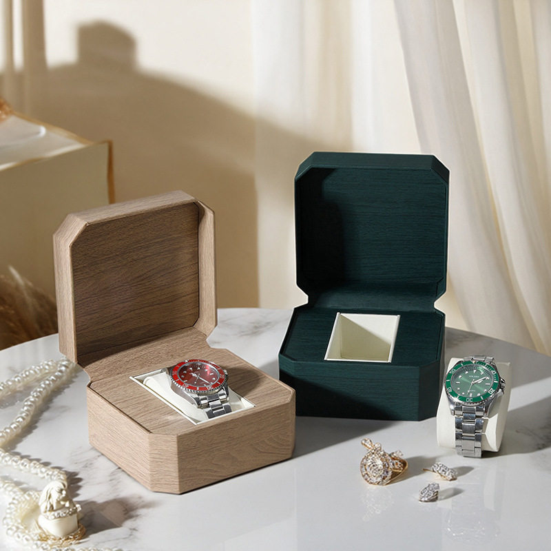 Mechanical Watch Watch Box Flip Solid Wood Grain Jewelry Watch Box Watch Jewelry Storage Box Watch Packaging Box Gift