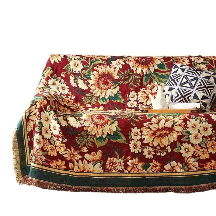 Fresh sofa blanket knitted sofa blanket spot fashion double-sided jacquard sofa blanket wire blanket wholesale