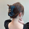 Black Satin Bow Grab Clip Women's Summer Headwear Simple Temperament Hairpin Back Head Shark Clip Wholesale