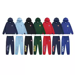 American Trendy Brand E El Classic Set Trendy Brand Sports Casual Men's and Women's Fleece Hooded Sweatshirt and Leggings Sweatpants Trendy