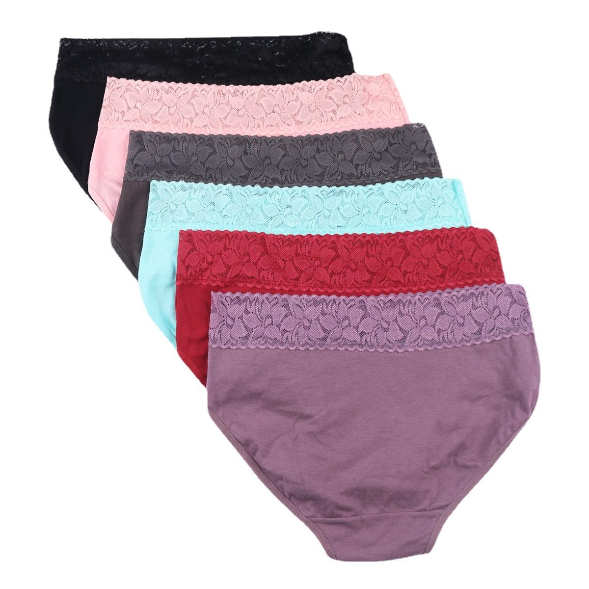 Europe and the United States large size cotton lace ladies underwear waist women's briefs cross-border supply spot wholesale
