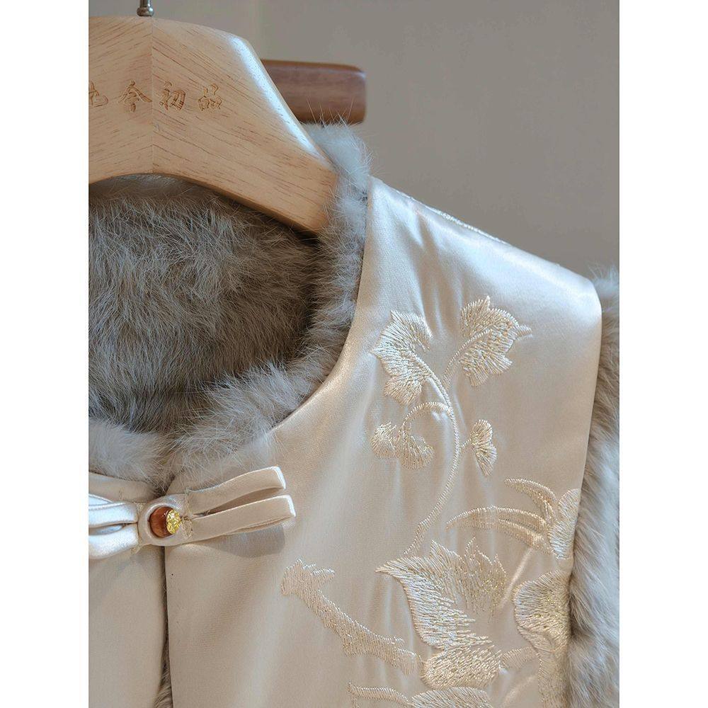 High-End New Chinese Style Reversible Versatile Retro Vest with Button Closure, National Style, High-End Retro Vest for Women to Wear Outside