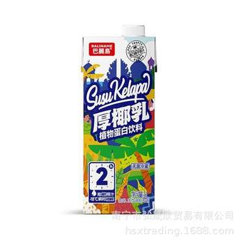 Bari Island Thick Coconut Milk Plant Protein Beverage Aseptic Cold Pour Coffee Tea Beverage Special 1L * 12 Boxes/Box