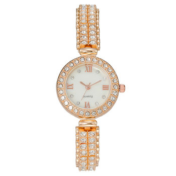 Cross-Border New Niche Temperament Women's Watch Women's Watch Simple and Fashionable Round Diamond-Encrusted Small Dial Wholesale