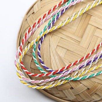 White mixed color Two strand polyester rope 1-5mm optional crafts beaded rope pendant rope multicolor optional rope