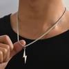 European and American Cross-border Fashion Jewelry Niche Design Sense Lightning Necklace Simple Personality All-match Hip-hop Style Woolen Chain