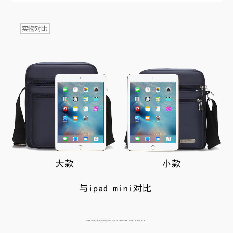 Cross-Border Wholesale Simple and Stylish Crossbody Bag for Men, Oxford Cloth Multi-Pocket Small Square Bag, Business Casual Shoulder Bag, Trendy