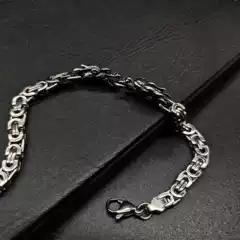 Cross-Border Trendy Men's Personalized Bracelet Stainless Steel Men's Hip-Hop Domineering Retro Dragon Flat Knot Bracelet Jewelry Wholesale