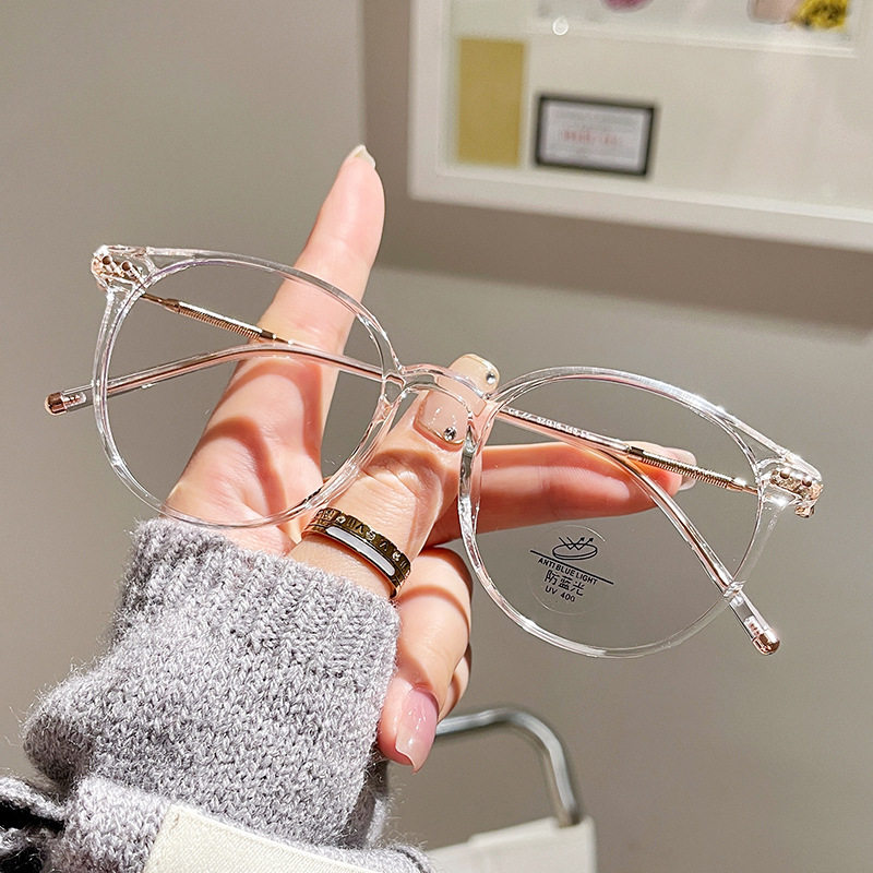 2024 net red plain and fashionable glasses frame tr90 anti-blue light flat lens anti-radiation glasses 01257