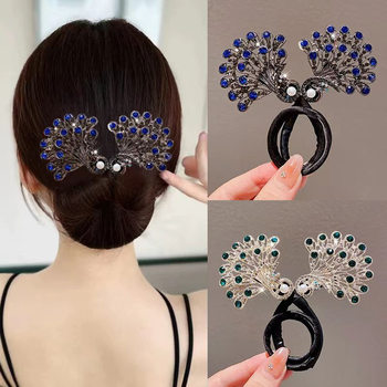 High-end Peacock Hair Artifact Twisted and Twisted Hair Plate Meatball Head No Hair Injury High-end Elegant Elegant Lazy Hair Clip