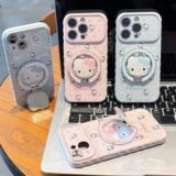 Кольцевой кронштейн KT cat подходит для чехла для мобильного телефона Apple 18PRO pink blue love full screen cat iPhone17 soft shell