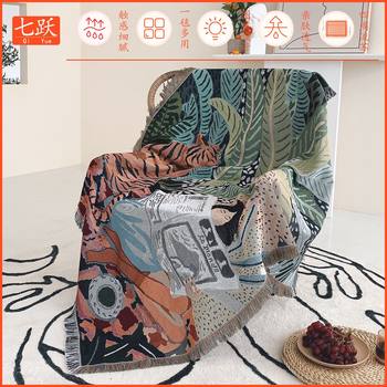 Outdoor camping blanket picnic blanket Ins-style multi-functional line blanket Bohemian blanket nap blanket sofa blanket cover blanket