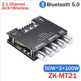 ZK-MT21 50 Вт * 2 + 100 Вт 2,1-канальный модуль цифрового усилителя мощности Bluetooth, сабвуфер высокого и низкого уровня, 50 Вт * 2 + 100 Вт